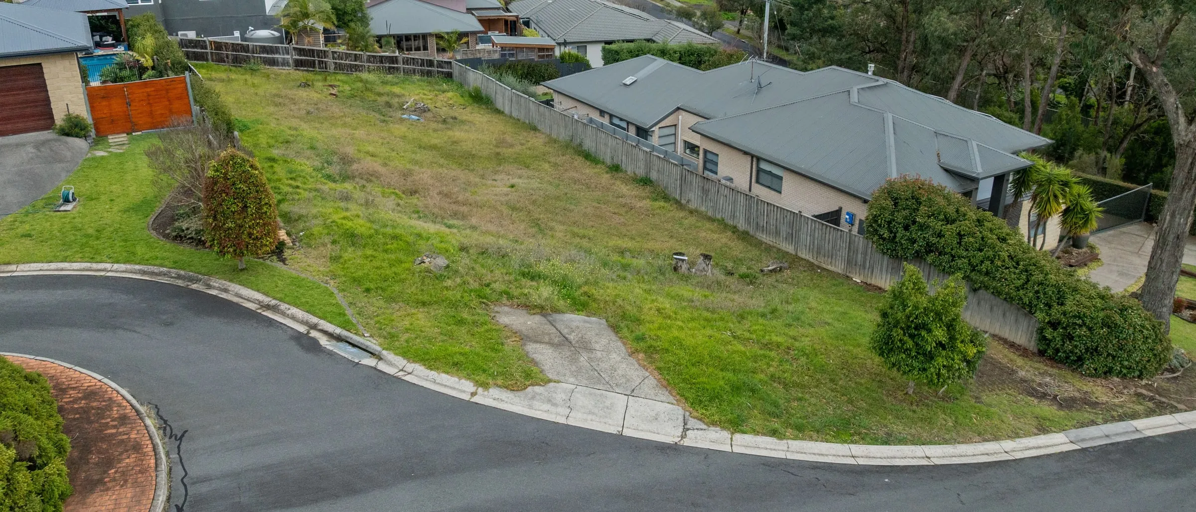 Drone shot of a residential block for sale in Melbourne’s outer east